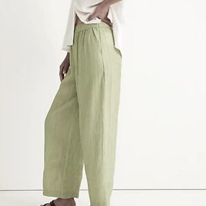 Tradition Pull On Pants Sage Green Cotton Blend Loosefit Lightweight Womens 18 W